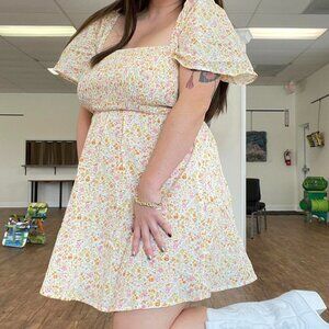 Princess Polly floral babydoll dress with back tie Size 10